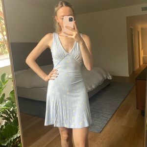 French connection mini dress floral blue size small 4 floral summer